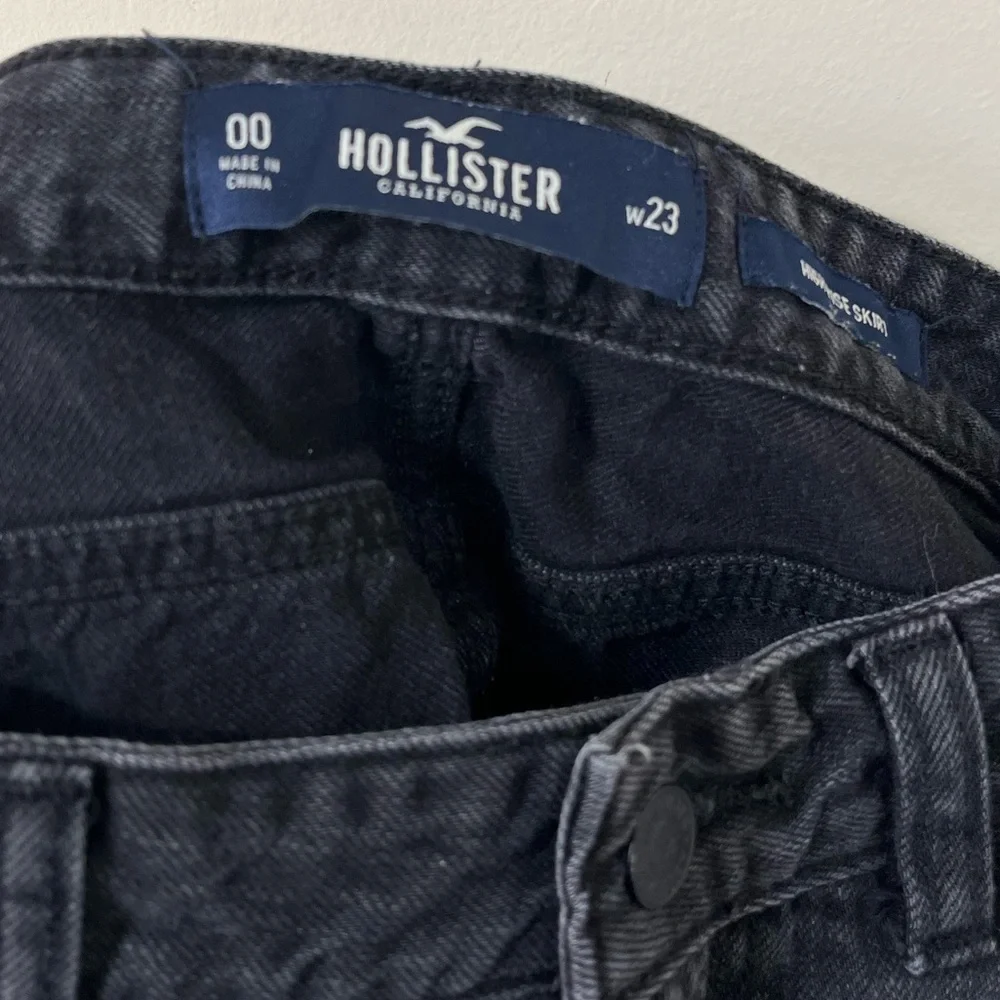 Hollister Black Faded Wash Distressed High-Rise Skirt Size 00 - Picture 8 of 9